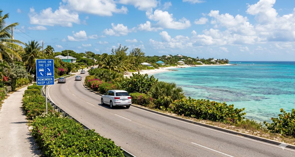 Driving along beach shoreline